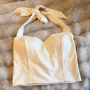 Express White Crop Top